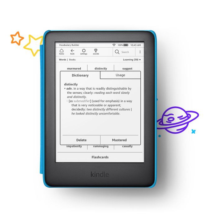 Máy đọc sách Kindle Kids Edition - Kindle Basic 2019 gen 10th phiên bản kèm cover chính hãng - 8GB & 1 năm Amazon Kid+