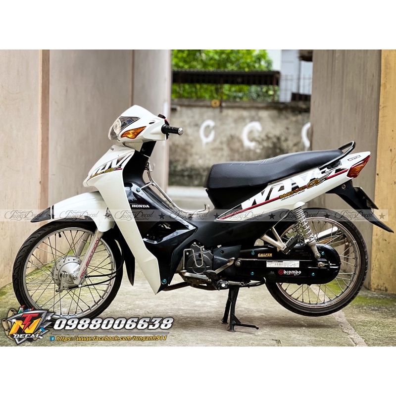 Tem xe Wave Alpha- Tem 2010 nilong ghép crom vàng