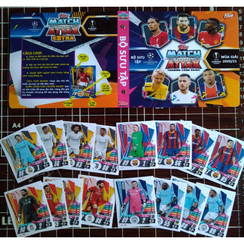 Thẻ cầu thủ bóng đá UCL 2020/21 size Poca Match Attax thẻ in custom ST STORE CARD