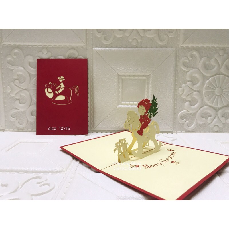 Em Bé ( cưỡi ngựa ) - Noel - Thiệp 3D | BigBuy360 - bigbuy360.vn