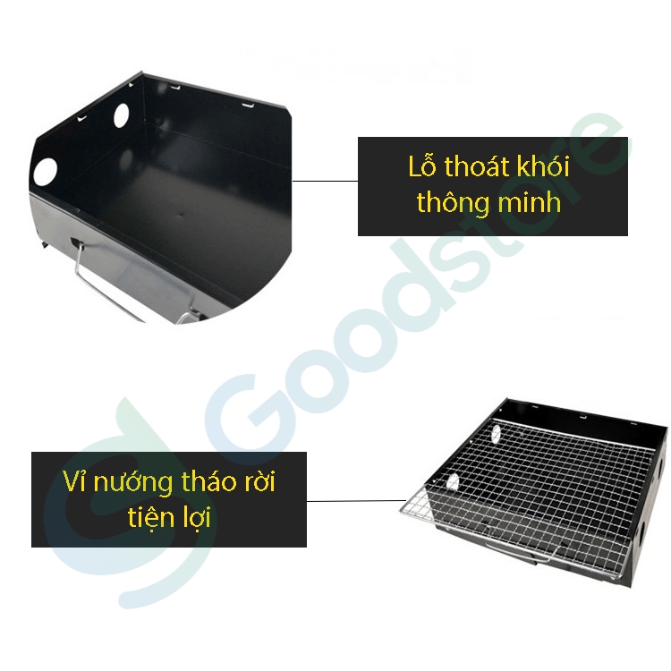 Bếp Nướng Than Hoa Ngoài Trời Màu Đen Bằng Thép Sơn Tĩnh Điện | BigBuy360 - bigbuy360.vn