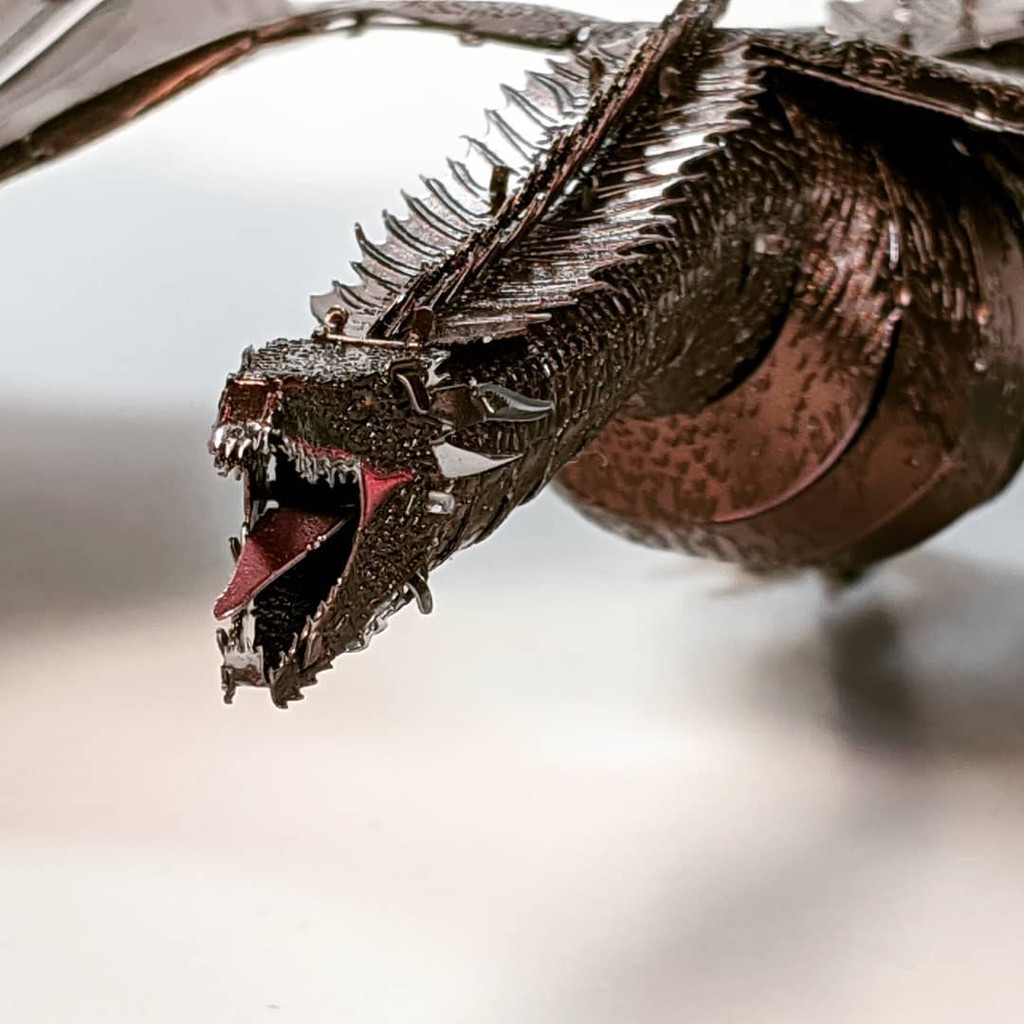 Mô Hình Lắp Ghép 3D Kim Loại Rồng Lửa Drogon Trong Phim Game of Thrones [Chưa Lắp]