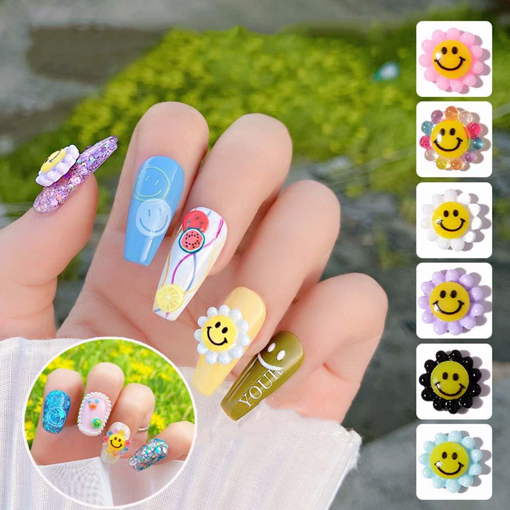 Phụ Kiện Trang Trí Móng Tay Hình Mặt Cười Dễ Thương DIY