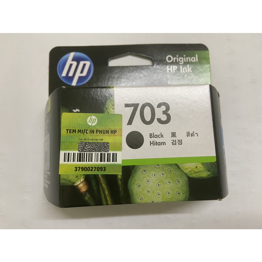 Hộp Mực in phun HP 703 đen  và màu   dùng cho máy in HP K209,F735,D730,K109 - Hàng chính hãng hp