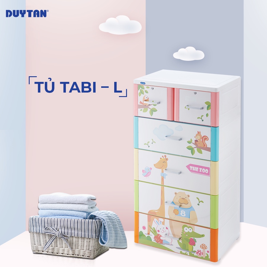 HOẢ TỐC 1H Tủ nhựa duy tân TABI-L 5 Tầng 6 Ngăn- NÂU MÂY ĐAN