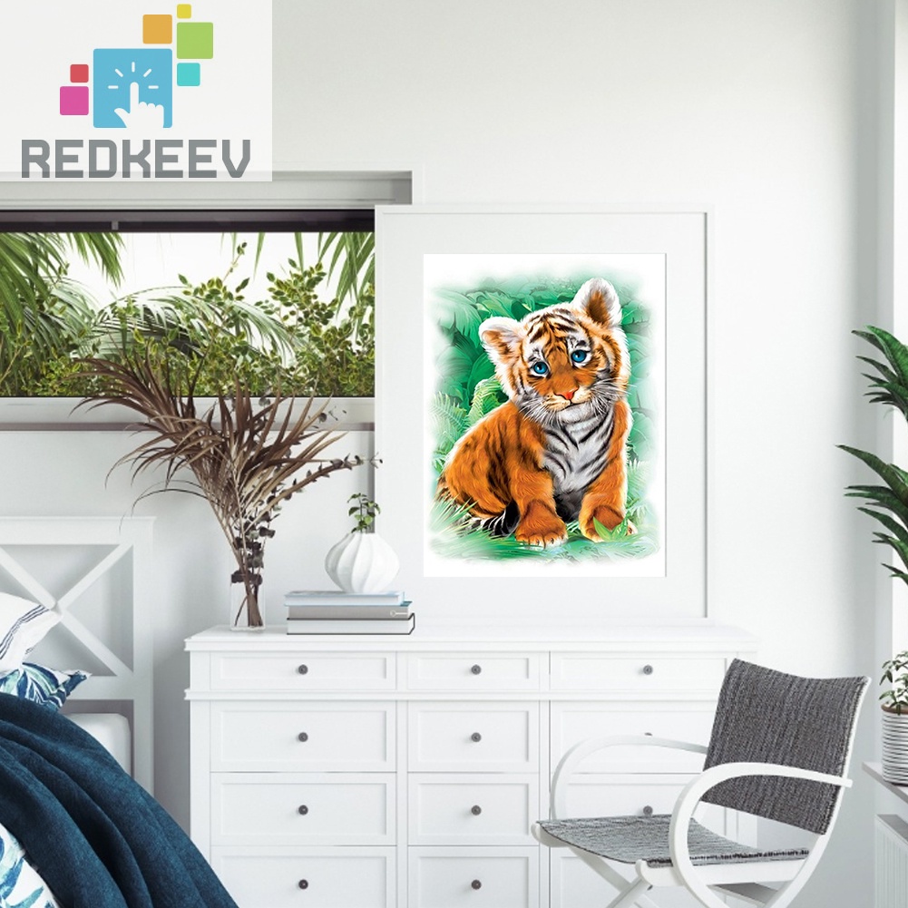 Tranh thêu chữ thập hình con hổ 11CT