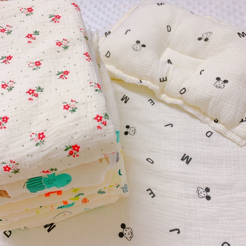 Gối lõm sơ sinh 2 mặt cao cấp Miseo.vn vải Xô Muslin chống méo đầu, bẹt đầu an toàn cho bé sơ sinh đến 2 tuổi