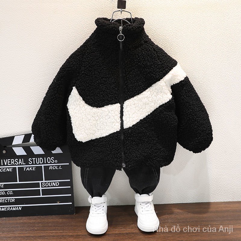 Boys felt jacket, winter sheepskin warm jacket