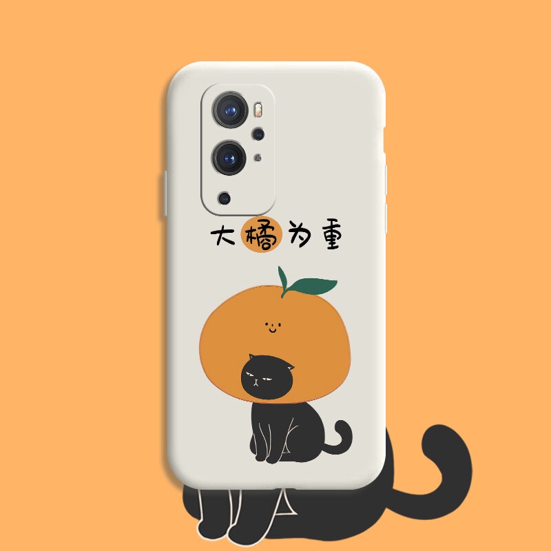 NOHON phone Casing Soft Case For SAMSNUG NOTE 20 ULTRA 10 LUS LITE 9 8 orange cat Luxury Straight Edge back cover
