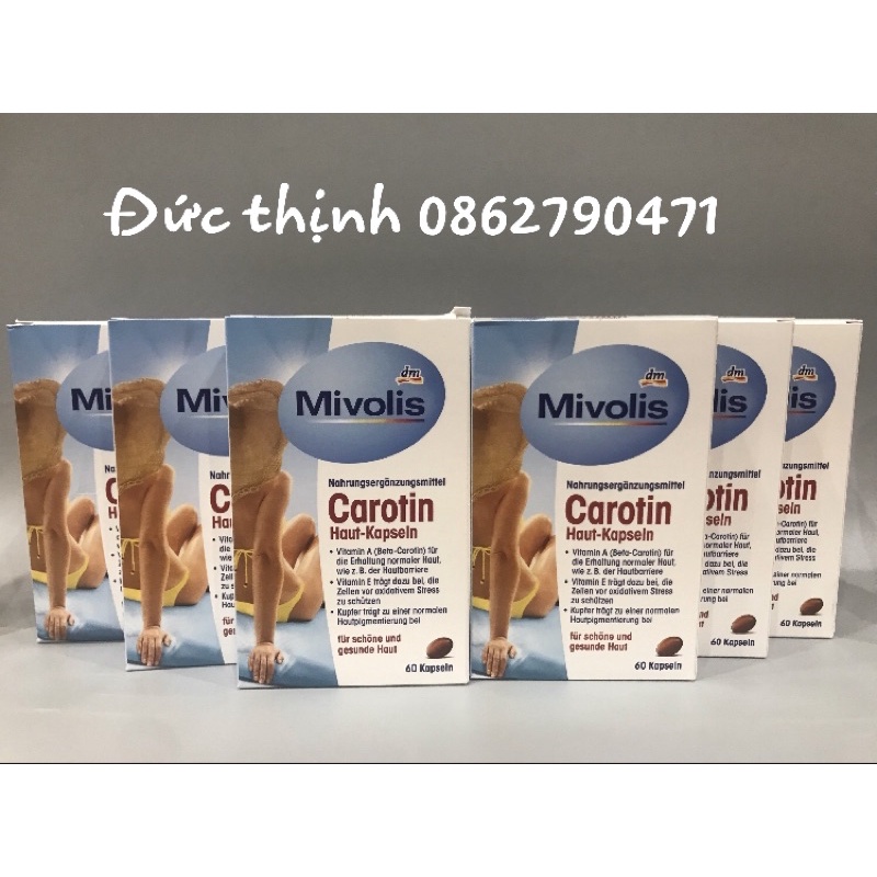 - - Viên Chống nắng Carotin Mivolis - Hộp 60viên - Hàng nội địa Đức
