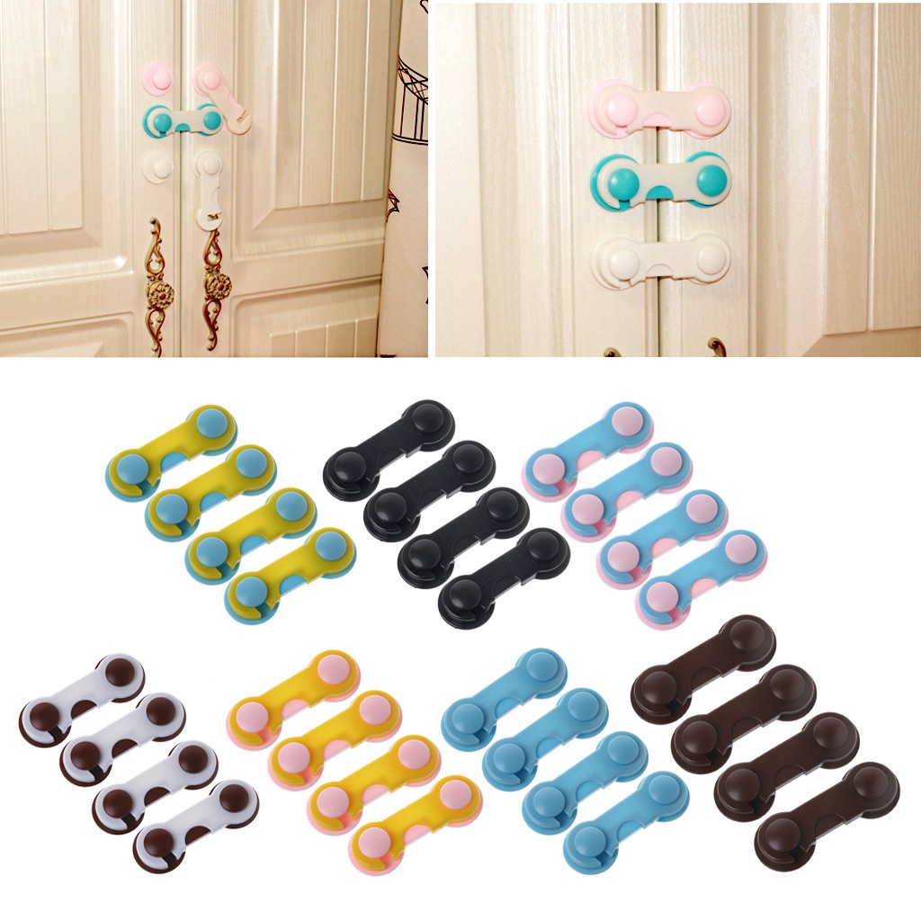 Set 4 khóa cửa tủ bằng nhựa bảo vệ an toàn cho bé