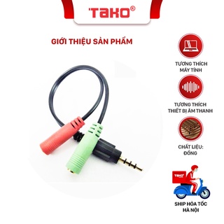 Bộ chia tai nghe 1 đầu cắm sang 2 cổng Míc và âm thanh 3.5mm. Chính hãng