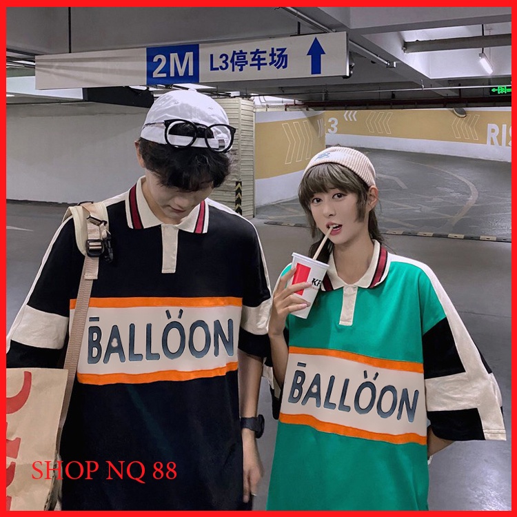 Áo Polo Form Rộng , Áo Thun BALOON Chất Cotton Phong Cách Trẻ Trung giá đẹp chất đẹp