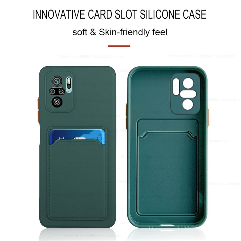 Ốp Điện Thoại Silicon Mềm Chống Sốc Có Ngăn Đựng Thẻ Hình Vuông Cho OPPO Reno 7 5G 7Z 6 5F A95 A16 Realme C35