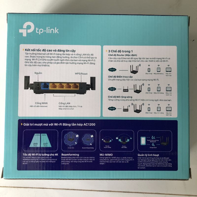 Router wifi băng tần kép AC 1200Mbps Archer C54 - Hãng phân phối chính thức | WebRaoVat - webraovat.net.vn