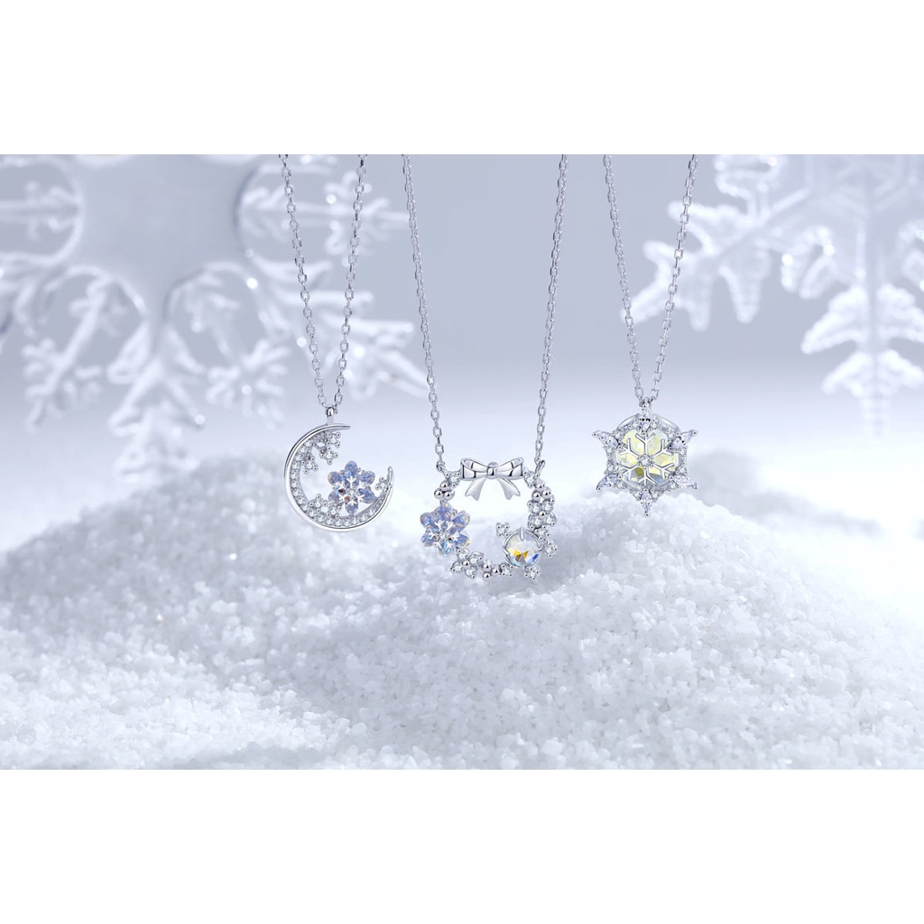 Vòng cổ Hợp Kim Mặt Hình Bông Tuyết Đính Đá Sang Trọng Cho Nữ