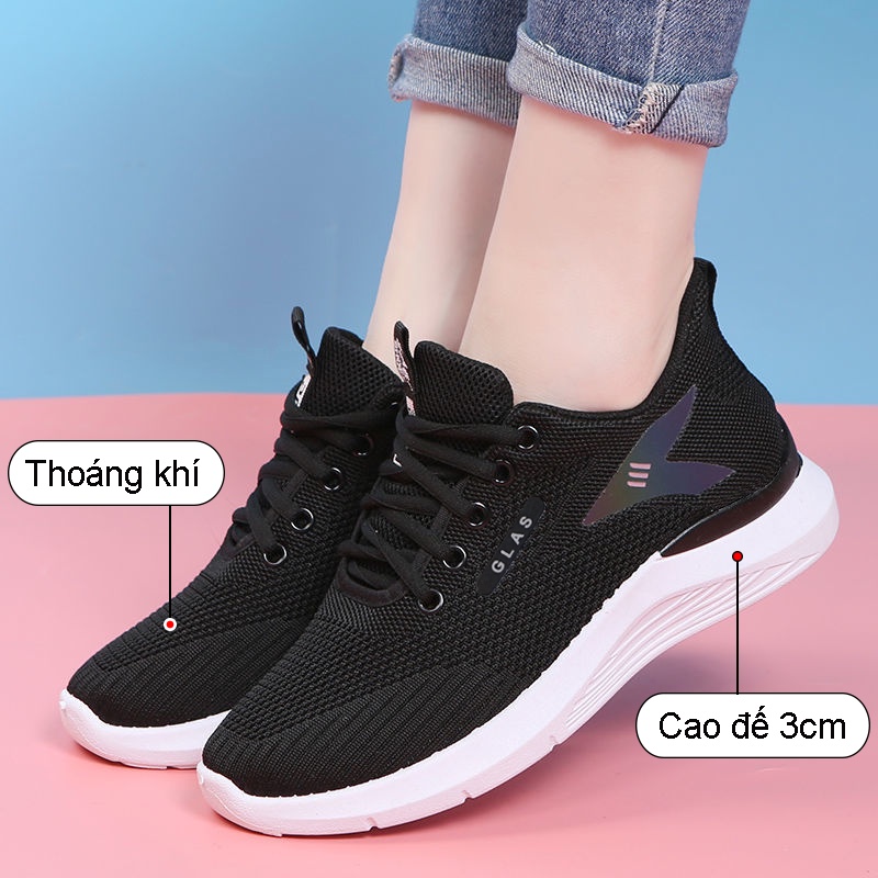 Giày Thể Thao Nữ Vải Lưới Thoáng Khí Đế Mềm Đi Êm - GL020