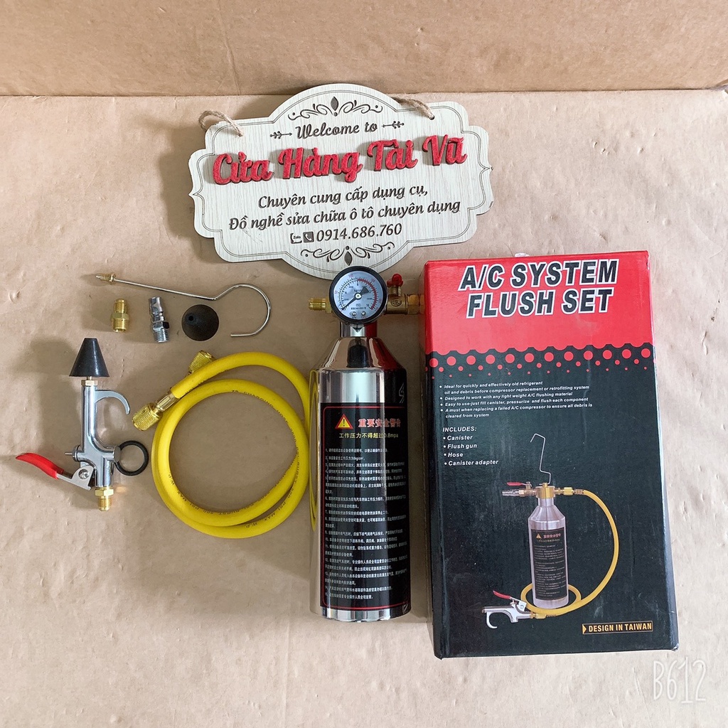 Dụng cụ bơm rửa dàn điều hòa ô tô 1L, inox 304, bình xúc vệ sinh dàn nóng lạnh