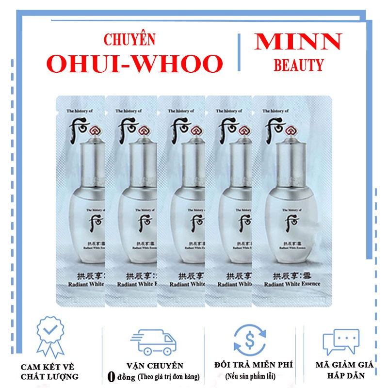 Combo 5 Tinh Chất Dưỡng Trắng Mờ Thâm Nám Whoo Radiant White Essence 1ml x 10