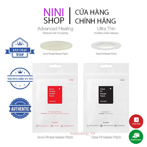 Miếng dán mụn Cosrx Clear Fit và Cosrx Acne Pimple Master 24 Patches - NiNiShop