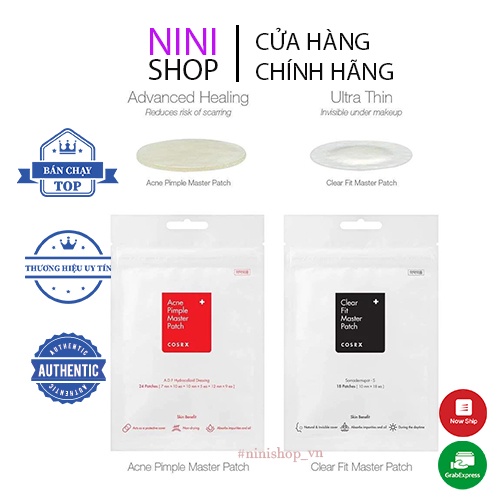 Miếng dán mụn Cosrx Clear Fit và Cosrx Acne Pimple Master 24 Patches - Ninishop