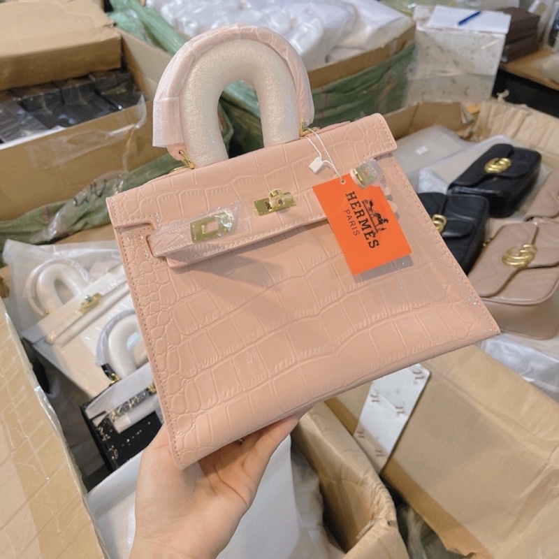 Túi xách nữ HM kelly zize 25cm Vân rắn loại VIP phom chuẩn đẹp