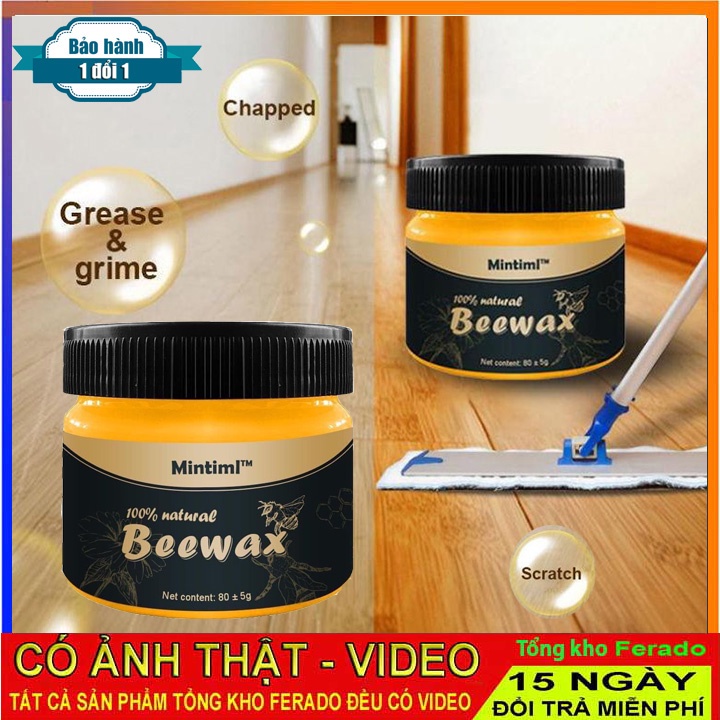 Sáp Ong Tự Nhiên Đánh Bóng Đồ Gỗ, Kem Sáp Ong BEEWAX Vệ Sinh Sàn Gỗ Đồ Gỗ