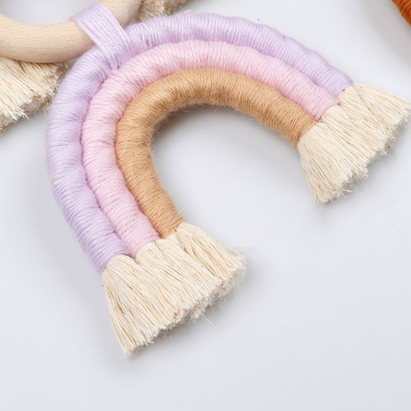 Vòng Cầu Vồng Đan Móc Treo Trang Trí Trung Tâm Cho Bé Sơ Sinh