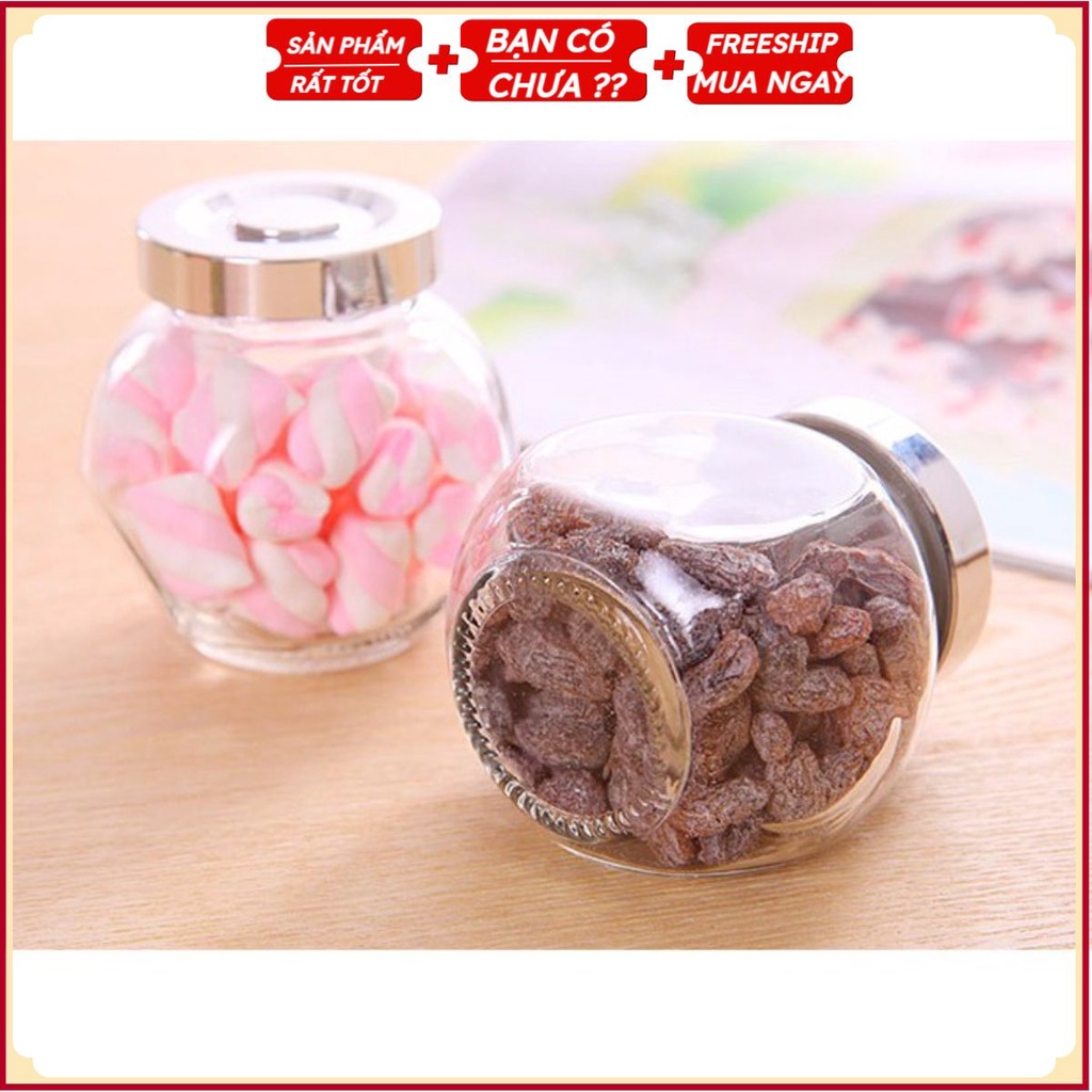 #Bộ 5 Hũ Thủy Tinh 110ml Trang Trí Bàn Ăn Có Nắp US04801