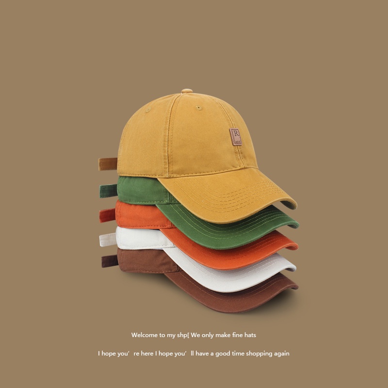 Mũ lưỡi trai họa tiết thêu chữ gắn da nhiều màu sắc cho nam nữ