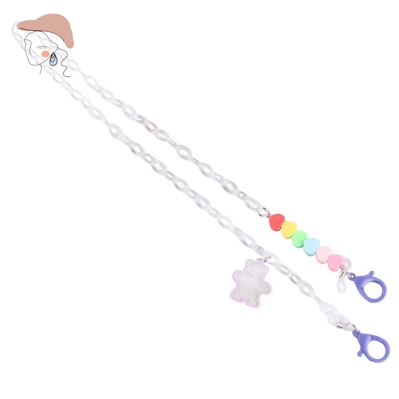 Dây Đeo Mắt Kính Xỏ Hạt Nhiều Màu Hình Gấu