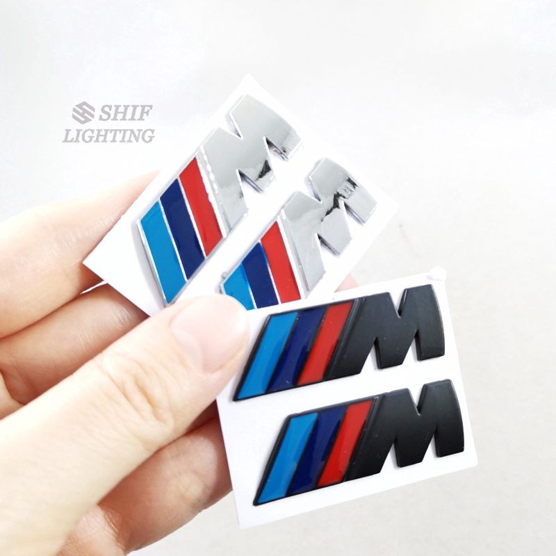 Cặp miếng dán biểu tượng kim loại 3D chữ M cho dòng xe BMW X1/X3/X5/X6/M3/M5/3/5