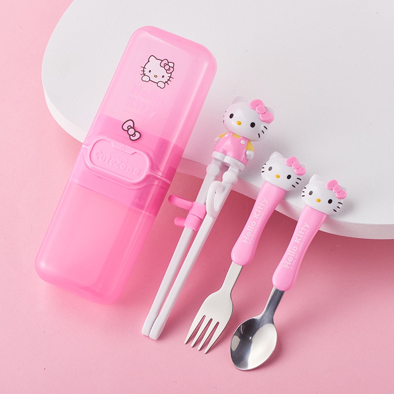Set đũa tập ăn 3D Hello Kitty