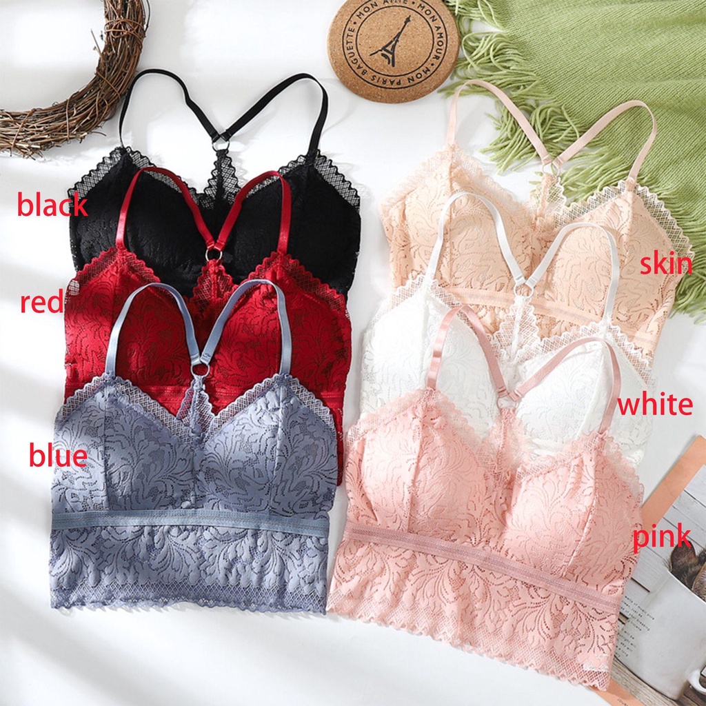 Áo Ngực Thể Thao Phối Ren Dây Chéo Lưng Quyến Rũ