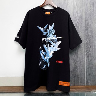 Áo phông tay lỡ, T-Shirt Heron hunter đen, áo thun cotton basic nam nữ unisex, MSW Town
