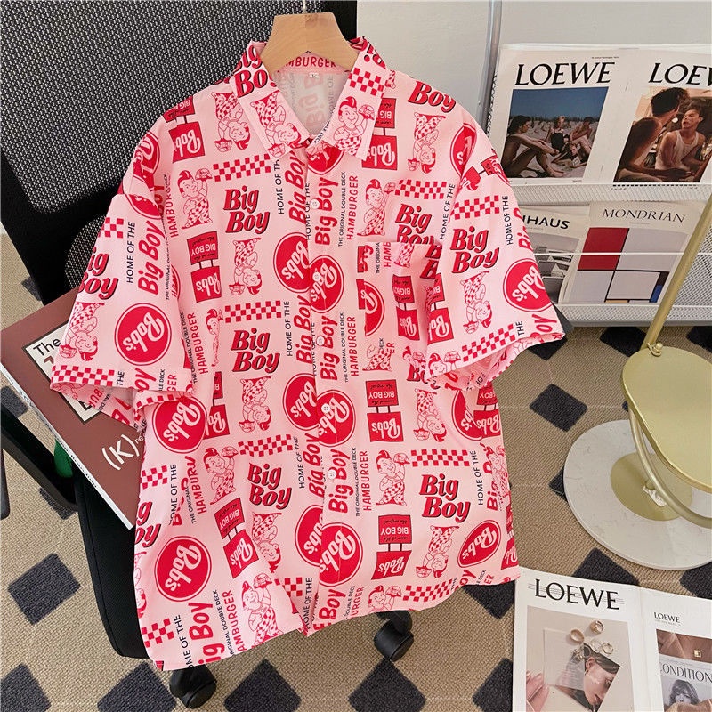 Áo Thun Ngắn Tay In Họa Tiết Hoạt Hình Phong Cách Hip Hop Hàn Quốc