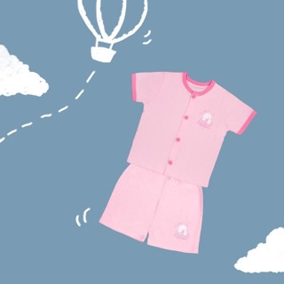 Quần, áo cộc tay Miomio cho bé cài giữa hình gấu mây chất liệu cotton - Monnie Kids