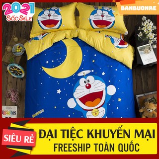 Set 4 Món Vỏ Chăn Ga Gối POLY doremon