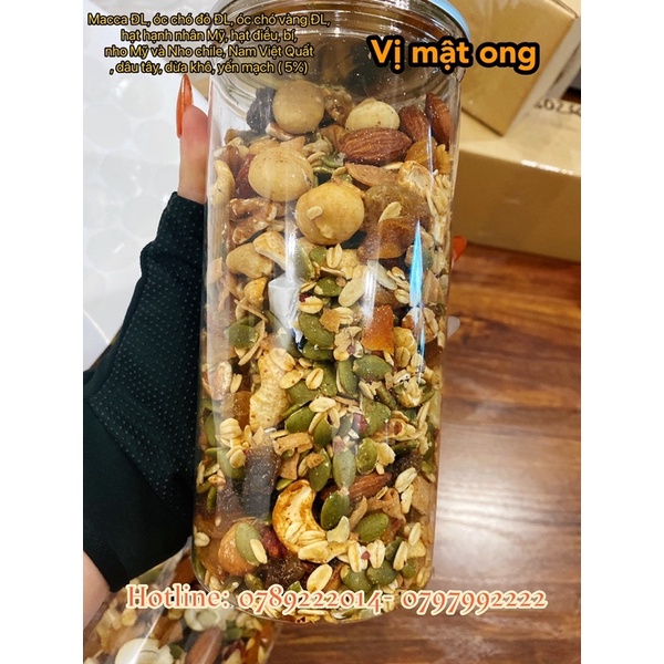 Ngũ cốc Granola siêu hạt 5% yến mạch vị Mật Ong 500gr