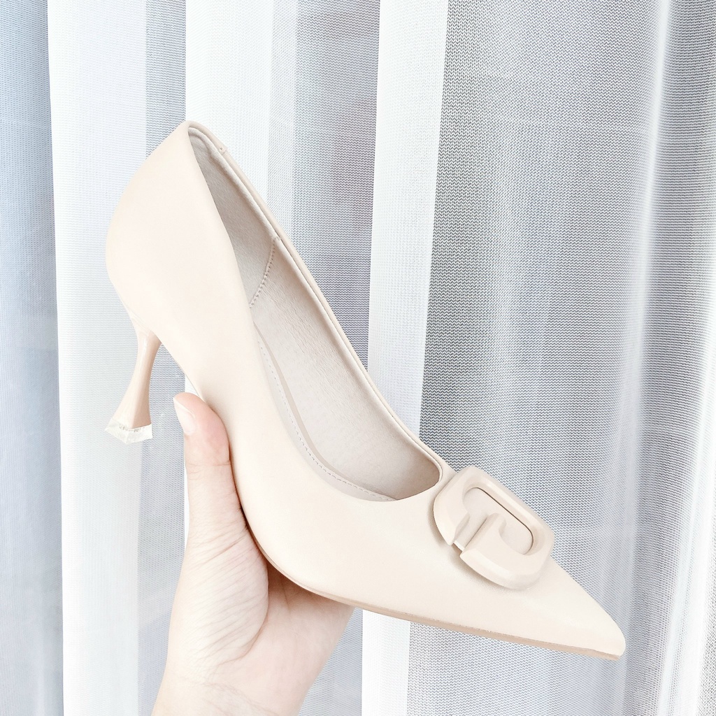 Giày Nữ Cao Cấp , Giày Cao Gót Nữ Mũi Nhọn, Đế Nhọn Cao 6P, Chất Liệu Da Mềm, Kiểu Dáng Trẻ trung, Thoải mái-DA769