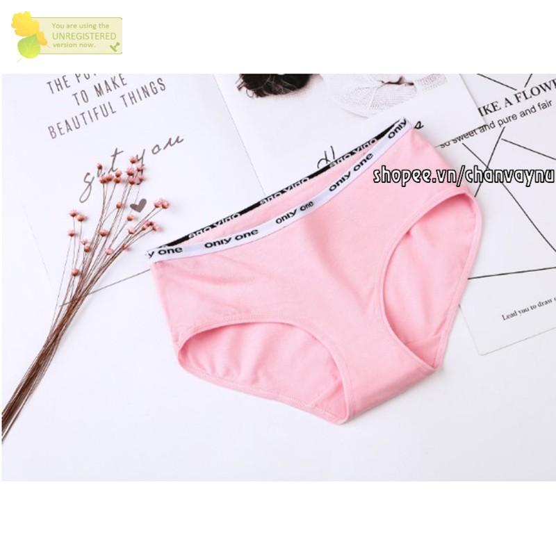 Quần lót nữ cotton kháng khuẩn mẫu 2 (lưng chữ) freeszie màu tím, da, hồng, cam BSQA | BigBuy360 - bigbuy360.vn