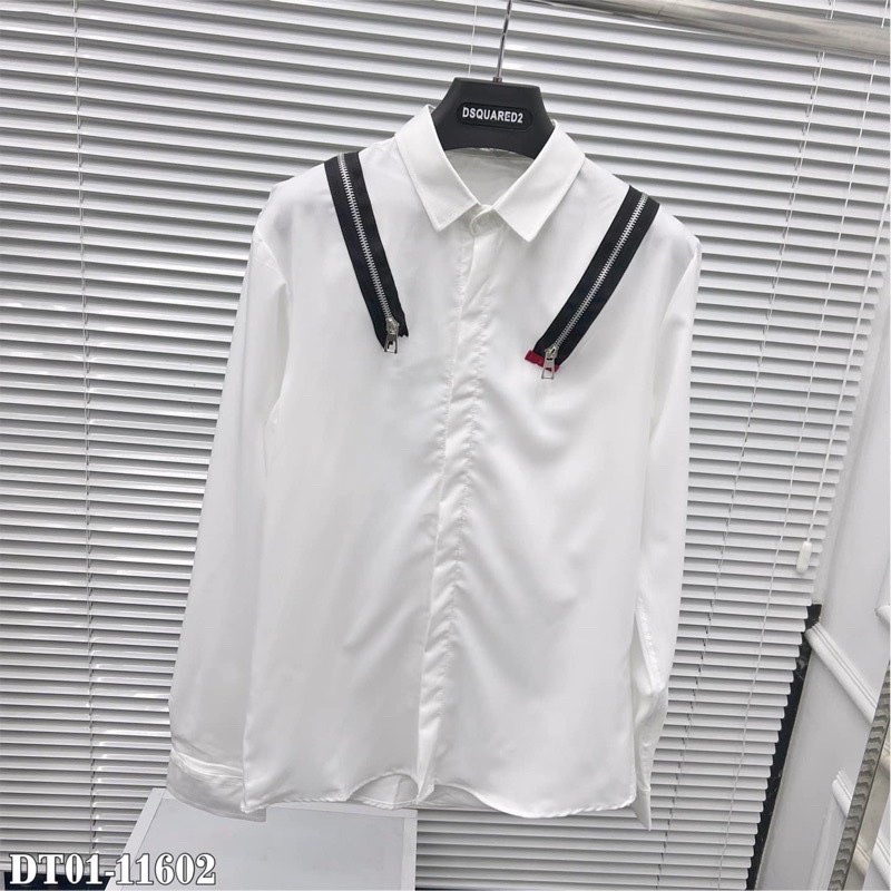 Áo Sơ Mi Dài Tay Khóa 2 Vai ❤ SơMi Cotton Kiểu Dáng Hàn Quốc Nam Nữ NVA195