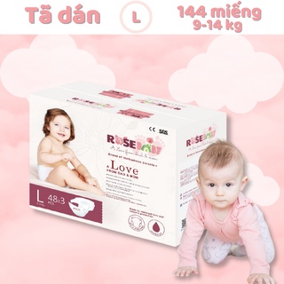 Thùng bỉm dán rose baby size l