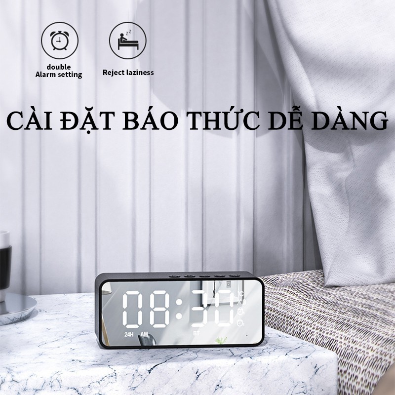 Loa Bluetooth Mini LAZYBEAR LB0 Kiêm Đồng Hồ Báo Thức