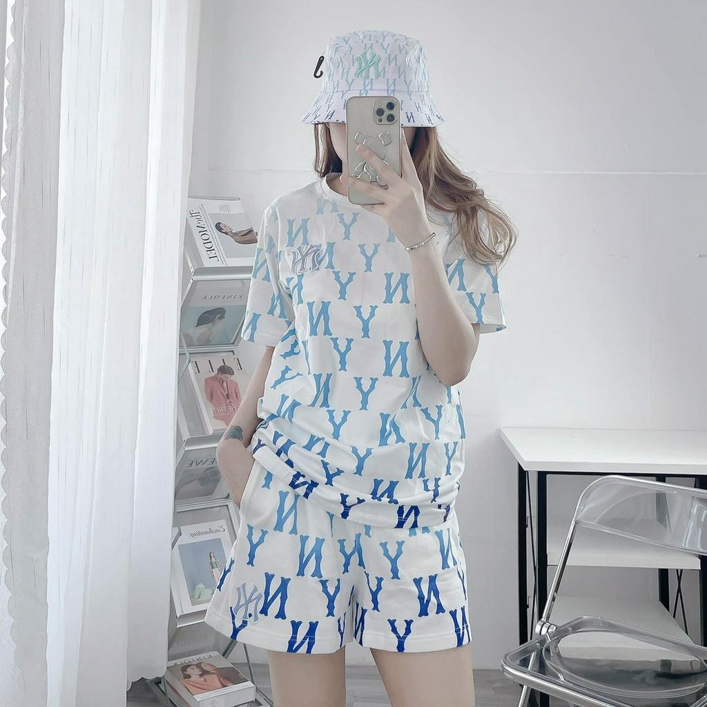 Set Đồ Bộ Nữ áo thun quần đùi MLB In Full Monogram Chất Cotton 100% Màu Siêu Xinh. phong cách Hàn Quốc