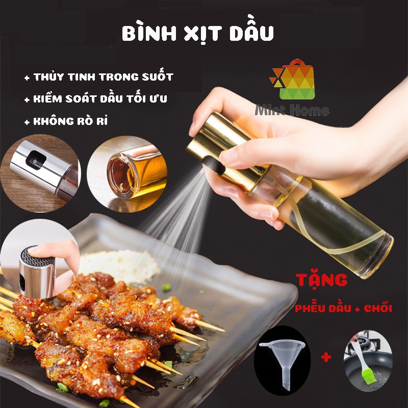 Bình xịt dầu phun sương , dung tích 100ml, chất liệu thủy tinh