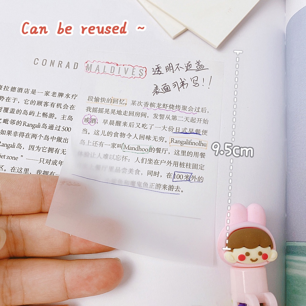 Giấy ghi chú trong suốt chống thấm nước tiện dụng cho văn phòng/ trường học