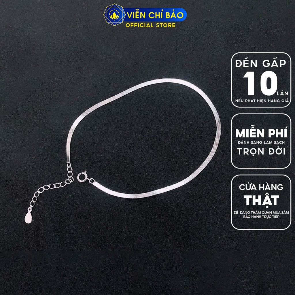 Lắc chân nữ basic trơn chất liệu bạc 925 thời trang phụ kiện trang sức nữ thương hiệu Viễn Chí Bảo L400664