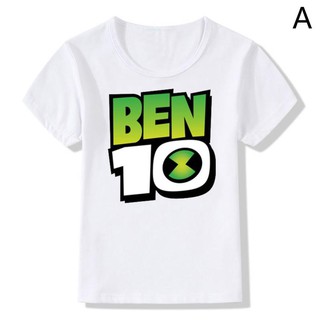 Áo Thun Ngắn Tay In Hoạt Hình Ben 10 Ben Tennyson Dễ Thương Cho Bé