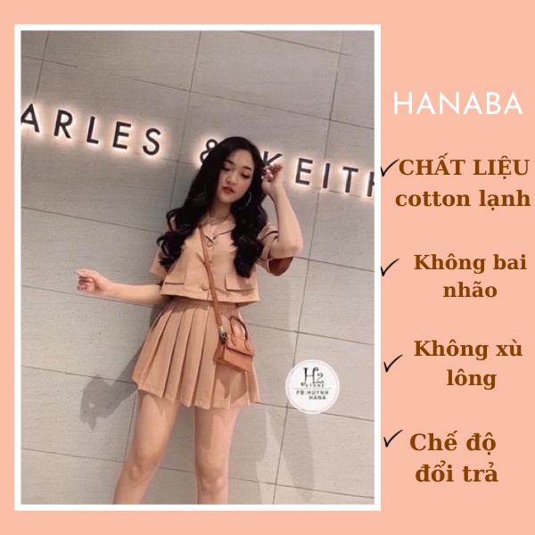 Set áo croptop chân váy xếp ly bigsize 60-90kg